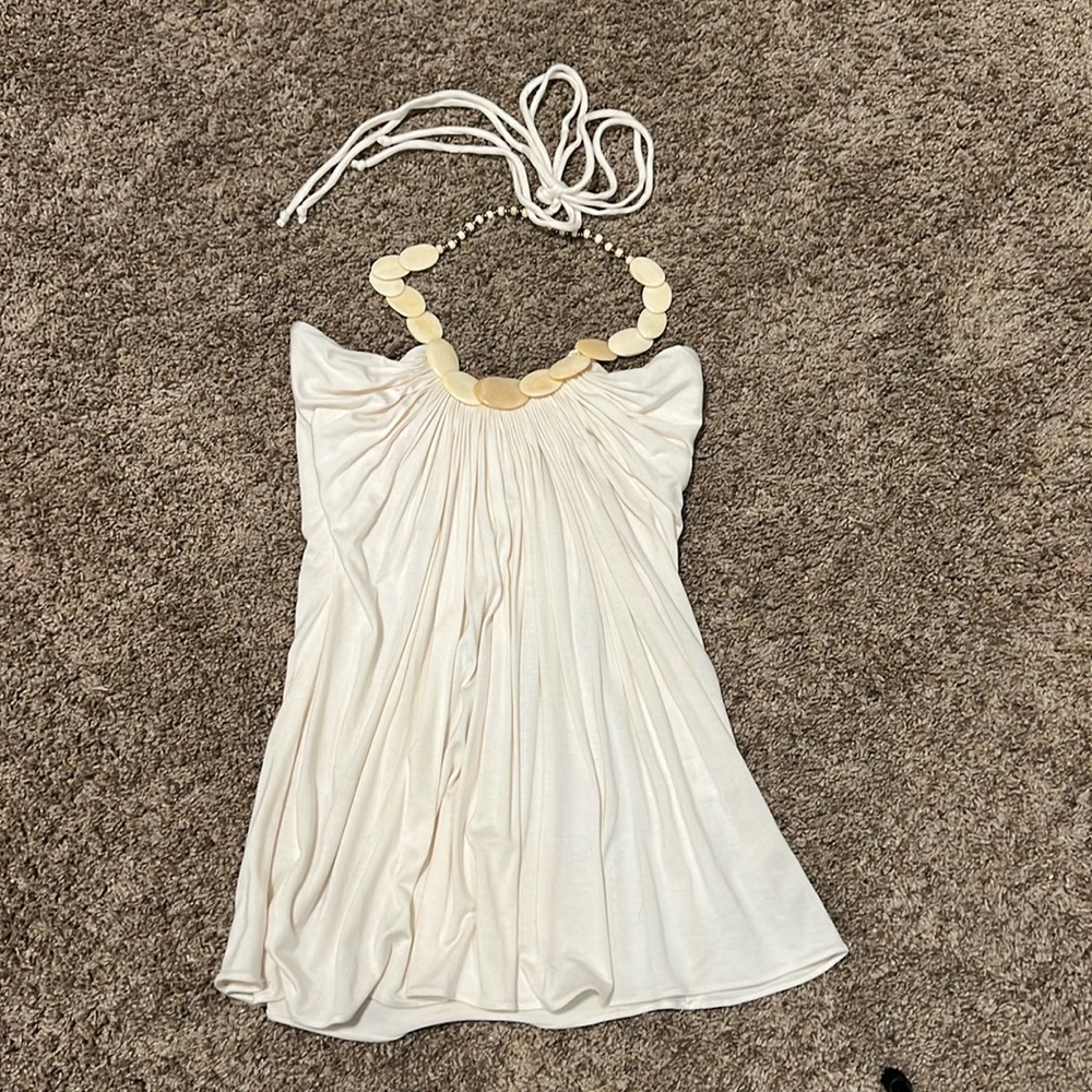 SKY Halter top with shell necklace design